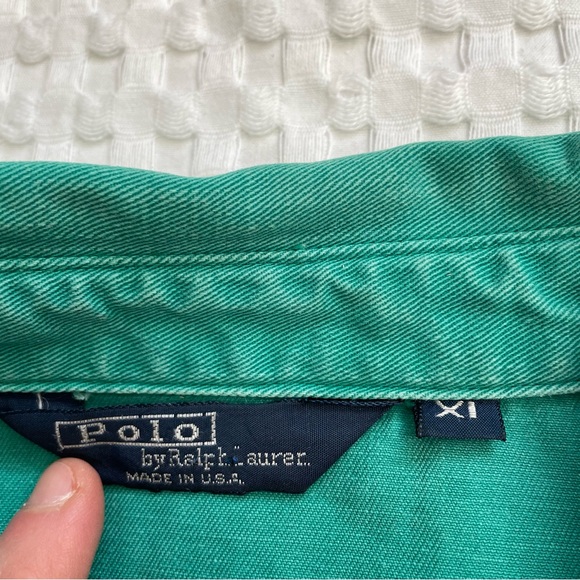 Vintage Polo Ralph Lauren USA Bomber Jacket XL Mens Teal Green Preppy - Picture 2 of 11